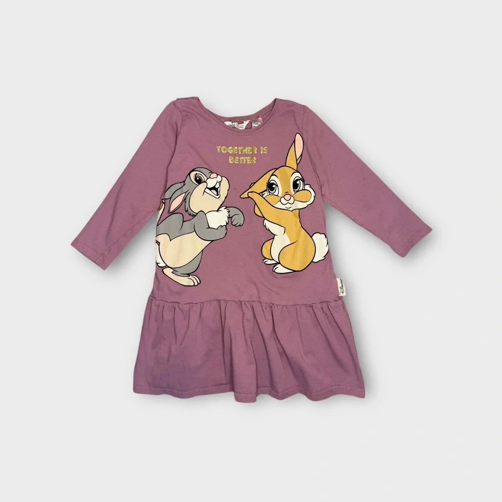 H&M x Disney Bambi Bunny Graphic Purple Dress